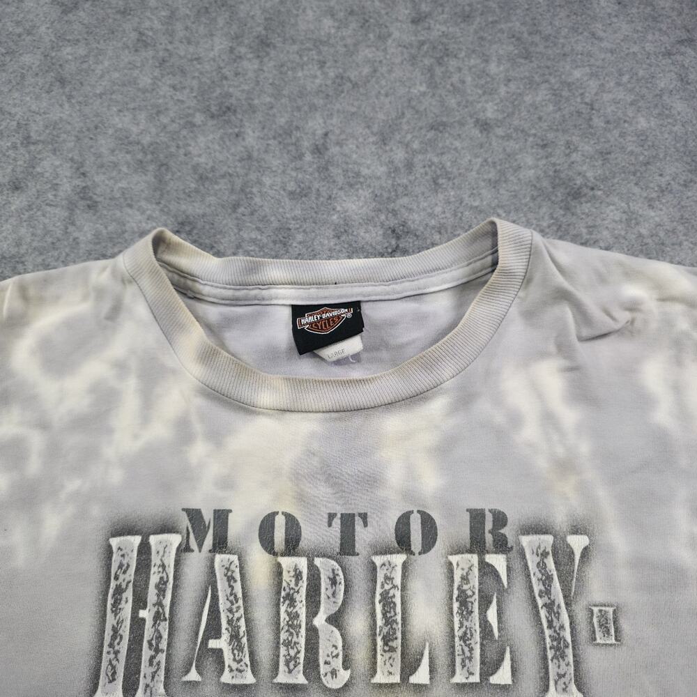 VTG Harley Davidson Motorcycles T Shirt Mens Large Tie Dye Flames Graphic Biker - Picture 9 of 16